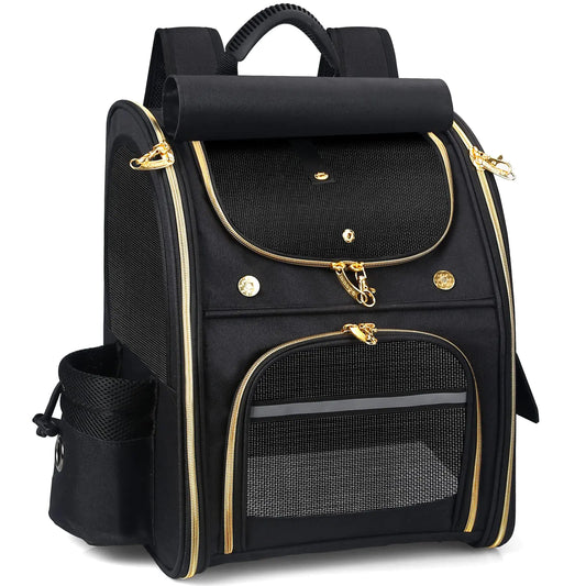 Pet Backpack Carrier TSA Airline Approved Foldable Waterproof Pet Backpack for Small pets with Bottom Support
